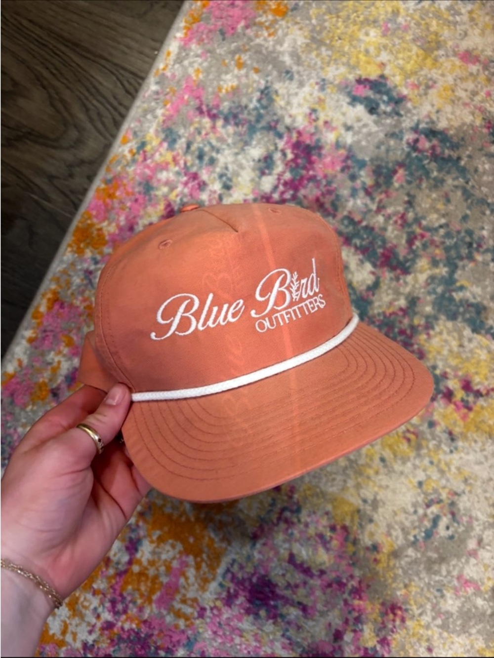 Blue Bird Outfitters Peach Rope-Trim Snapback Hat